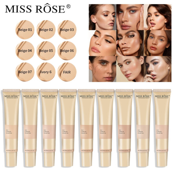 Miss Rose Pack of 5 Amazing Deal Lip Liner Liquid Foundation Concealer Eye Liner Gel Blender