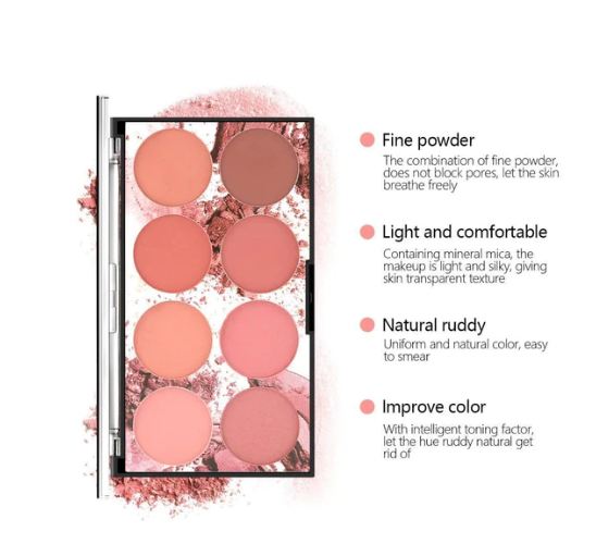 Miss Rose 8 Colors Blush KIt For Women 28 - Gm