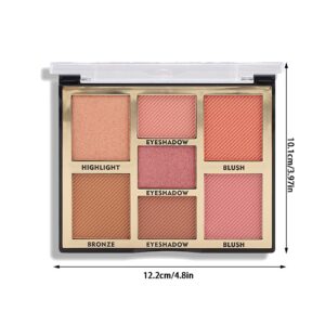 Buy Miss Rose 7 Colors Blush Bright Shimmer Powder Professional Facial Highlight Palette  - Natural Nude in Pakistan