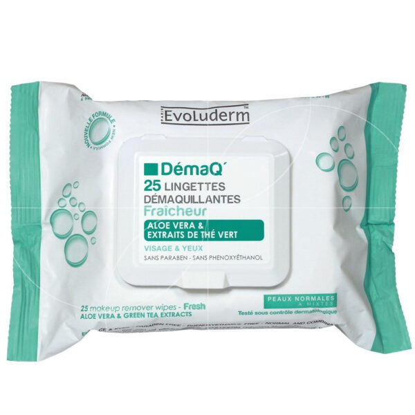 Evoluderm Makeup Remover Wipes (Fresh) Normal to Combination Skin - 25pcs