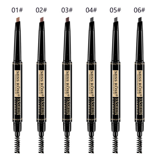 Miss Rose 2 in 1 Double Head Long Lasting Waterproof Eye Brow Pencil & Brush