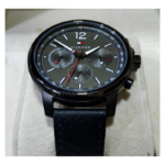 Tommy Hilfiger Quartz Black Leather Strap Grey Dial 46mm Watch for Men - 1791533