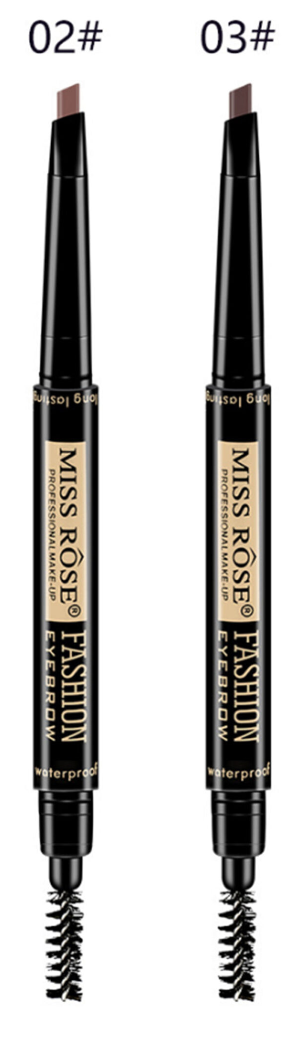 Miss Rose 2 in 1 Double Head Long Lasting Waterproof Eye Brow Pencil & Brush