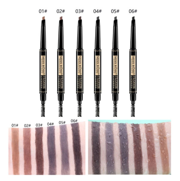 Miss Rose 2 in 1 Double Head Long Lasting Waterproof Eye Brow Pencil & Brush