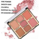 Miss Rose 7 Colors Blush Bright Shimmer Powder Professional Facial Highlight Palette  - Natural Nude