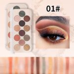 Miss Rose 12 Colors Eyeshadow Palette Matte Shimmer Waterproof Rainbow Color High Pigment