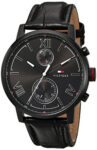 Tommy Hilfiger Quartz Leather Strap Black Dial 44mm Watch for Men - 1791310