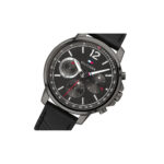 Tommy Hilfiger Quartz Black Leather Strap Grey Dial 46mm Watch for Men - 1791533