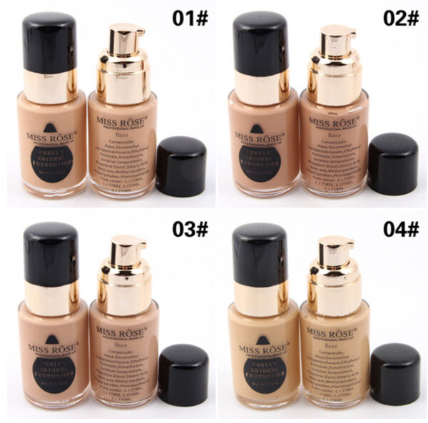 Miss Rose Concealer Purely Foundation And Blender - 3 Pcs Set