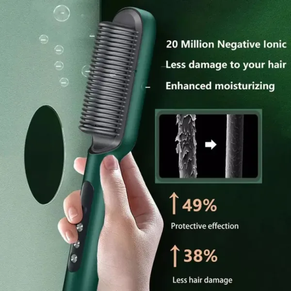 2 In 1 Hair Straightener Brush And Styling Comb