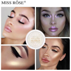 Miss Rose Highlighter Bright Facial Palette 4 colors High Gloss Face Makeup Natural Powder Highlight Facial Contours