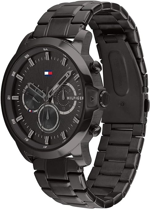 Tommy Hilfiger Black Steel Men's Multi-function Watch - 1791795