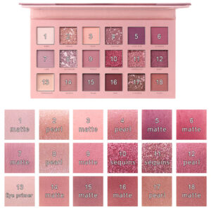 Miss Rose Matte Shimmer Pigmented Waterproof 18 Colors Eye shadow Palette