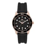 Michael Kors Womens Quartz Runway Silicone Strap Black Dial 40mm Watch - Mk6852