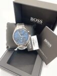 Hugo Boss Mens Chronograph Champion Silver Stainless Steel Blue Dial 44mm Watch - 1513818