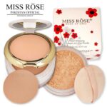 Miss Rose Professional 3D Pearl Whitening Compact & Loose Powder 3 in 1