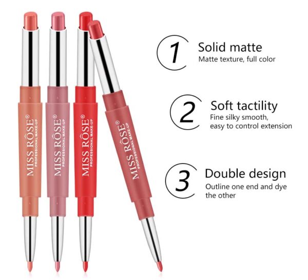 Miss Rose High Pigment 2 In 1 Lip Liner + Lipstick