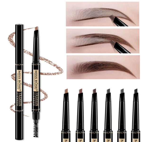 Miss Rose 2 in 1 Double Head Long Lasting Waterproof Eye Brow Pencil & Brush