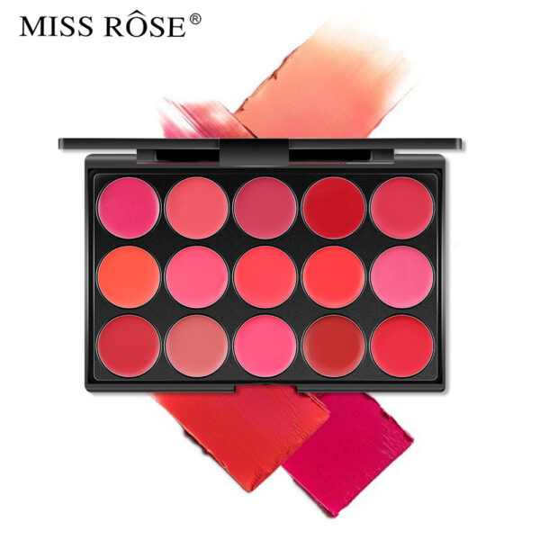 Miss Rose 15 Colors Matte Long Lasting Waterproof Nourishing Lip Cream Palette 20 - Gm