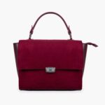 Suede Mini Messenger Bag - Burgundy