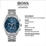 Hugo Boss Mens Chronograph Champion Silver Stainless Steel Blue Dial 44mm Watch - 1513818