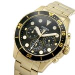 Men's Quartz Gold Stainless Steel Black Dial 46Mm Watch