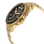 Men's Quartz Gold Stainless Steel Black Dial 46Mm Watch