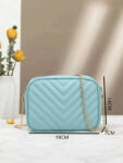 Fineur - Chevron Charm Crossbody Bag ~ Sky Blue