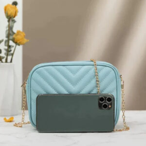 Buy Fineur - Chevron Charm Crossbody Bag ~ Sky Blue in Pakistan