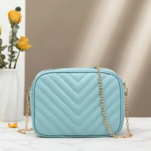 Fineur - Chevron Charm Crossbody Bag ~ Sky Blue