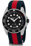 Gucci Dive Two-tone Nylon Black Dial Quartz Watch for Gents- GUCCI YA136210