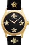 Gucci G-Timeless Black Leather Black Dial Quartz Watch for Unisex- GUCCI YA1264055