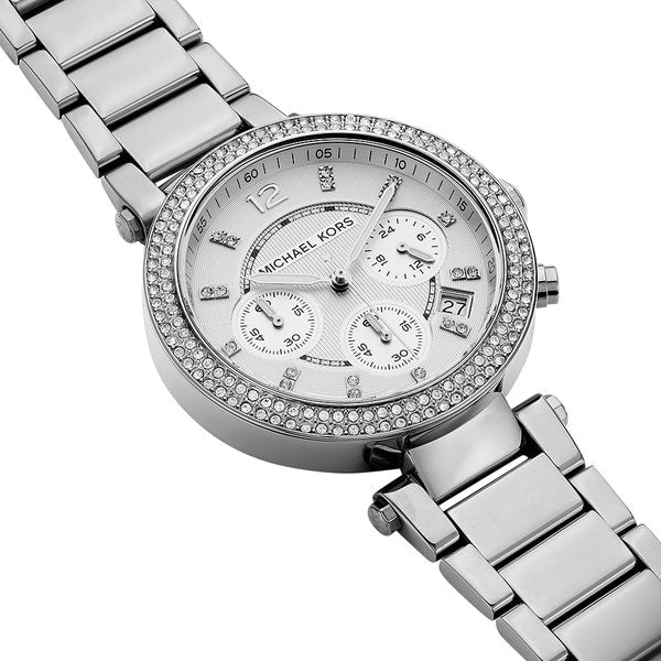 Michael Kors Womens Quartz Stainless Steel Silver Dial 39mm Watch - Mk5353