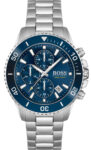 Hugo Boss Mens Quartz Silver Stainless Steel Blue Dial 46mm Watch - 1513907