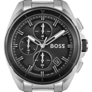 Hugo Boss Volane Silver Steel Black Dial Men's Chrono Watch - 1513949