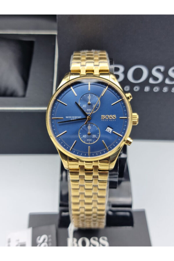 Hugo Boss Mens Chronograph Stainless Steel Blue Dial 42mm Watch - 1513841