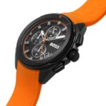 Hugo Boss Volane Chronograph Black Dial Orange Rubber Strap Mens Watch 45mm 5ATM - 1513957