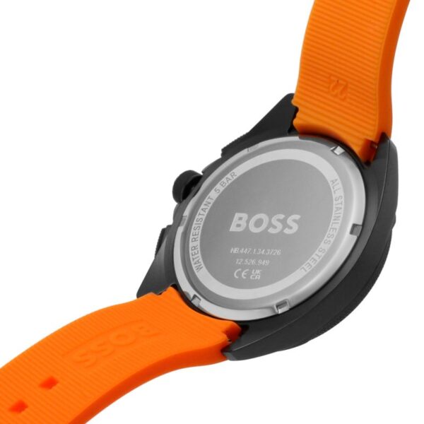 Hugo Boss Volane Chronograph Black Dial Orange Rubber Strap Mens Watch 45mm 5ATM - 1513957