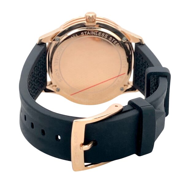 Michael Kors Womens Quartz Runway Silicone Strap Black Dial 40mm Watch - Mk6852