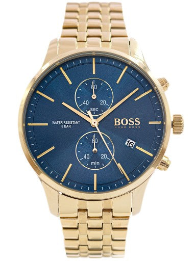 Hugo Boss Mens Chronograph Stainless Steel Blue Dial 42mm Watch - 1513841