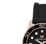 Michael Kors Womens Quartz Runway Silicone Strap Black Dial 40mm Watch - Mk6852