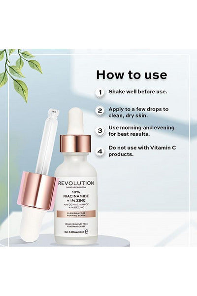 Revolution Skincare 10% Niacinamide 1% Zinc Blemish & Pore Refining Serum - 30ml