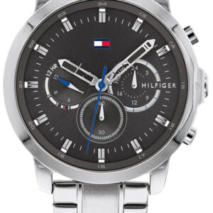 Tommy Hilfiger Men's Quartz Silver Stainless Steel Grey Dial 46mm Watch 1791794