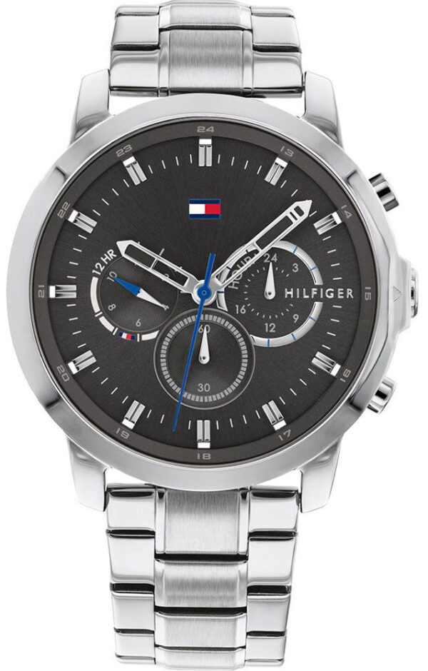 Tommy Hilfiger Men's Quartz Silver Stainless Steel Grey Dial 46mm Watch 1791794