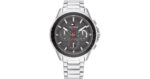 Tommy Hilfiger Mens Quartz Silver Stainless Steel Grey Dial 45mm Watch - 1791857