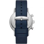 Emporio Armani Men's Chronograph Leather Strap Blue Dial 46mm Watch - AR11451