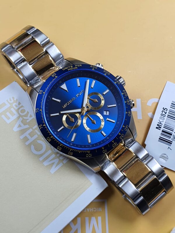 Michael Kors Mens Quartz Stainless Steel Blue Dial 45mm Watch - Mk8825