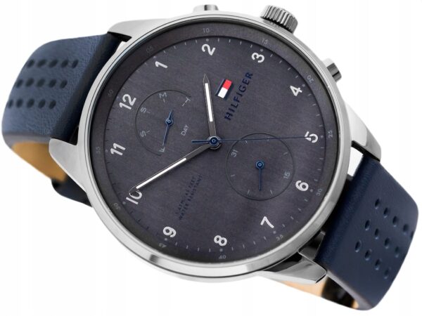 Tommy Hilfiger Quartz Leather Strap Grey Dial 44mm Watch for Men - 1791578