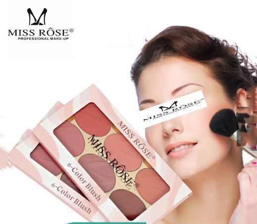 Miss Rose 6 Color Blush Palatte Makeup Blusher Kit