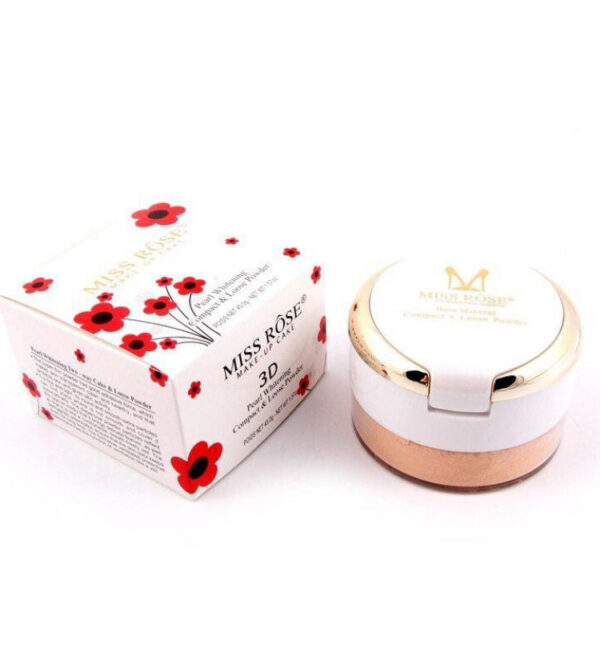 Miss Rose Professional 3D Pearl Whitening Compact & Loose Powder 3 in 1